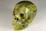 5.8" Realistic, Polished Jade (Nephrite) Skull - #199580-2